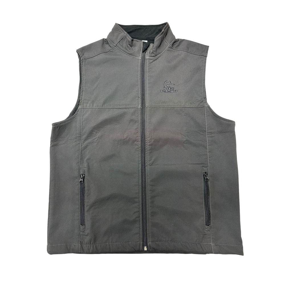 Ducks Unlimited Vest Black Softshell Full Zip Fleece Lined Outdoor Mens Size M